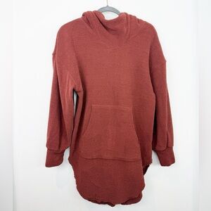 Free People Beach Oversized Everywhere Hoodie Tunic Rust Brown Size XS